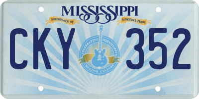 MS license plate CKY352