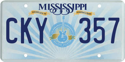 MS license plate CKY357