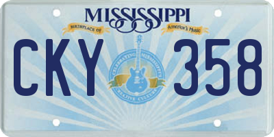 MS license plate CKY358