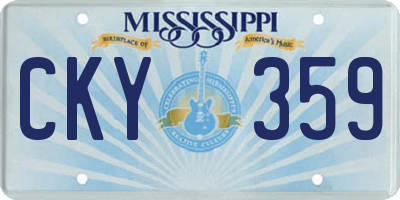 MS license plate CKY359