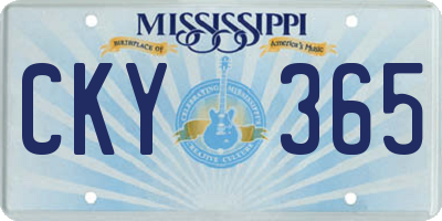 MS license plate CKY365