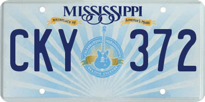 MS license plate CKY372