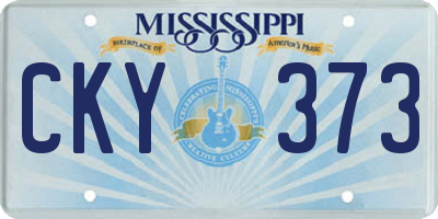 MS license plate CKY373