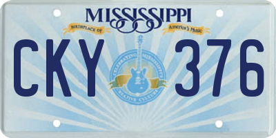 MS license plate CKY376