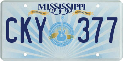 MS license plate CKY377