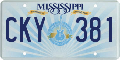 MS license plate CKY381