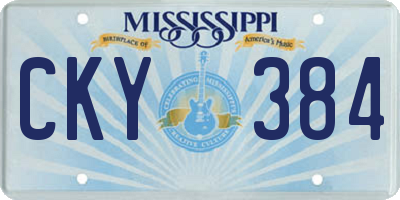 MS license plate CKY384