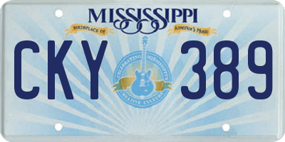 MS license plate CKY389