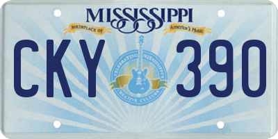 MS license plate CKY390