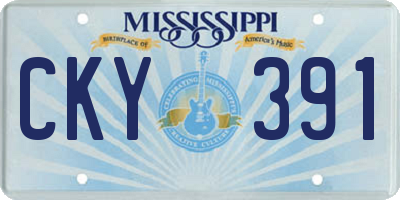 MS license plate CKY391