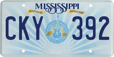 MS license plate CKY392