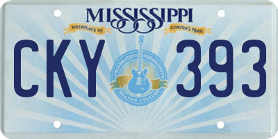 MS license plate CKY393
