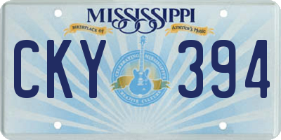 MS license plate CKY394