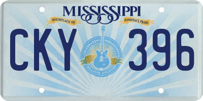 MS license plate CKY396