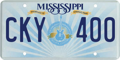 MS license plate CKY400