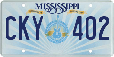 MS license plate CKY402