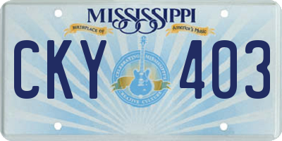 MS license plate CKY403