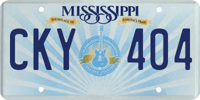 MS license plate CKY404