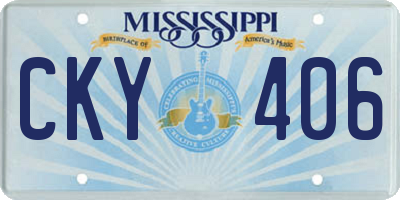 MS license plate CKY406