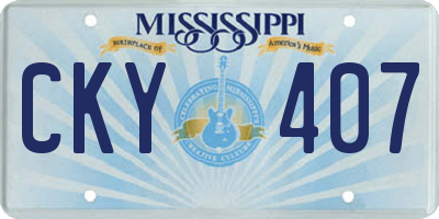 MS license plate CKY407