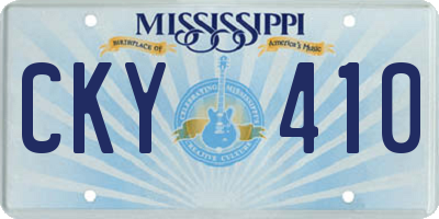 MS license plate CKY410
