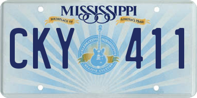 MS license plate CKY411