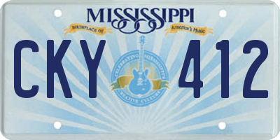 MS license plate CKY412