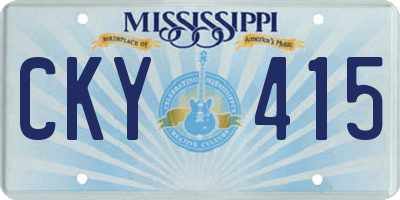 MS license plate CKY415