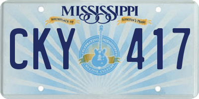 MS license plate CKY417