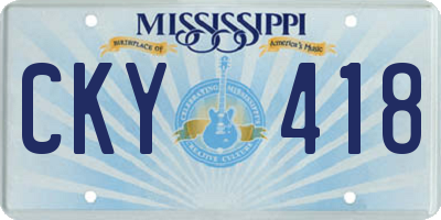 MS license plate CKY418
