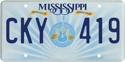 MS license plate CKY419