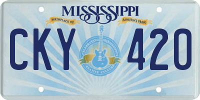 MS license plate CKY420