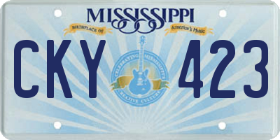 MS license plate CKY423