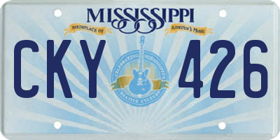 MS license plate CKY426
