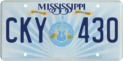 MS license plate CKY430