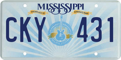 MS license plate CKY431