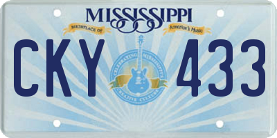 MS license plate CKY433