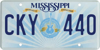 MS license plate CKY440