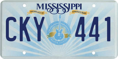 MS license plate CKY441