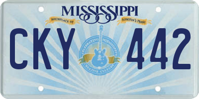 MS license plate CKY442