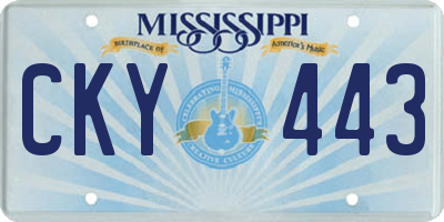 MS license plate CKY443