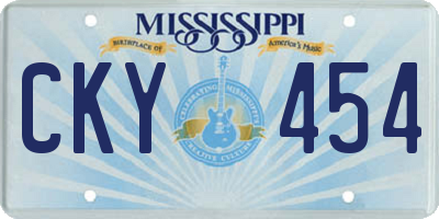 MS license plate CKY454