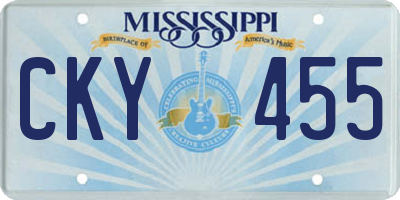 MS license plate CKY455