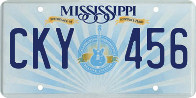 MS license plate CKY456