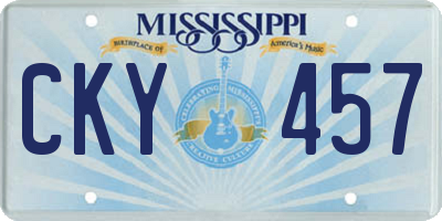 MS license plate CKY457