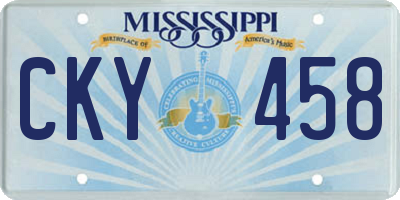 MS license plate CKY458
