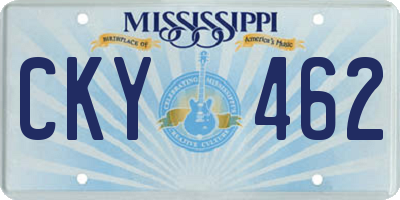MS license plate CKY462