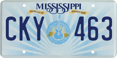 MS license plate CKY463