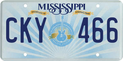 MS license plate CKY466