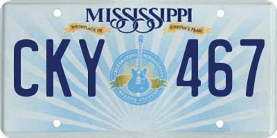MS license plate CKY467